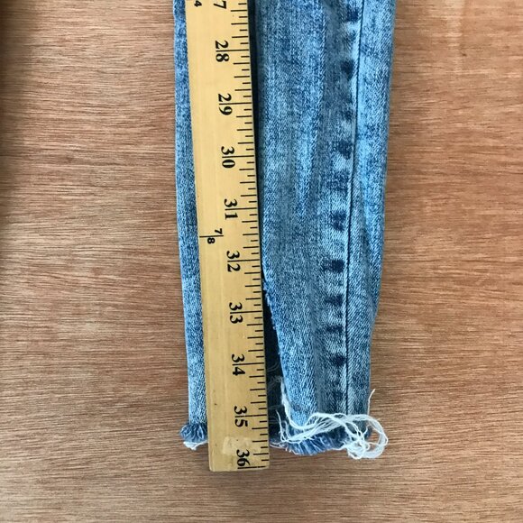 Judy Blue Skinny Fit Jeans Women 0/24 Blue Medium Rise Distressed Raw Hem Preppy - Picture 7 of 13